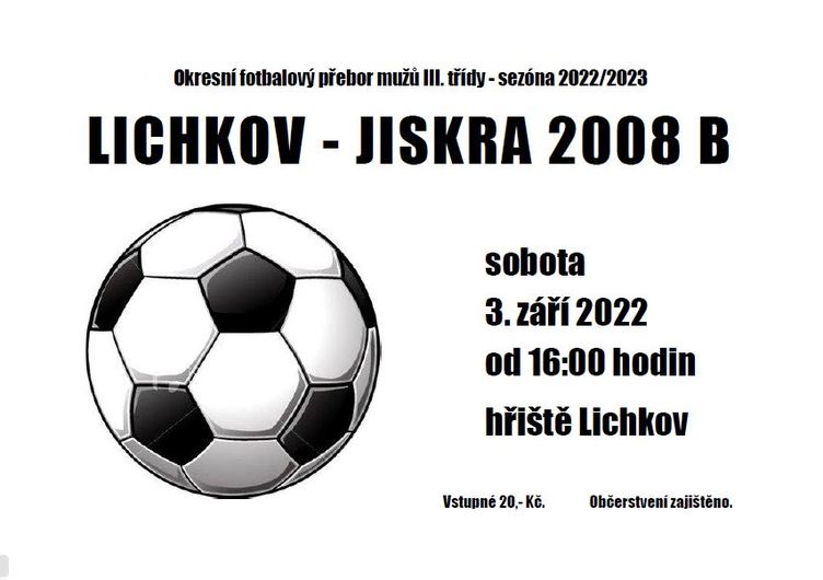 Plakát fotbalové utkání Lichkov vs Jiskra 2008 B.JPG