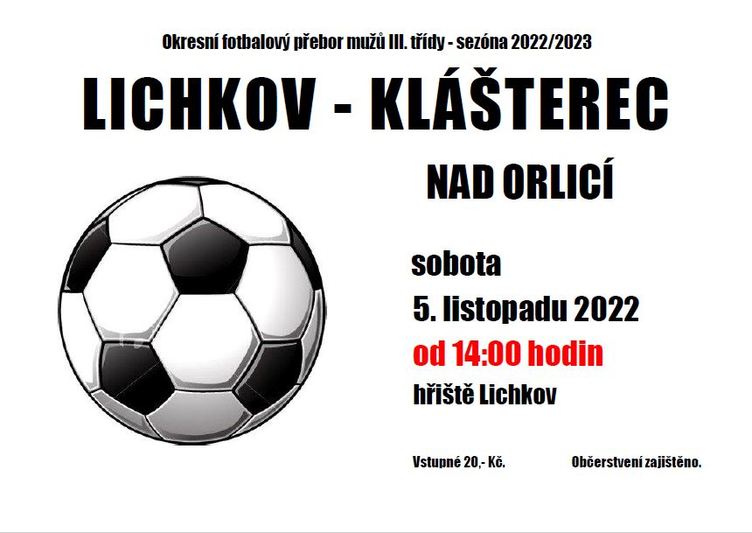 Plakát fotbalové utkání Lichkov vs Klášterec nad Orlicí.JPG